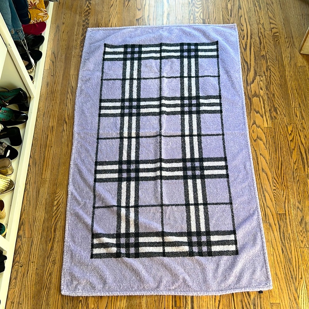Large purple plaid BURBERRY beach towel